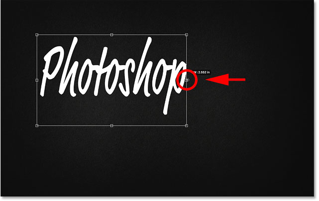 How to resize text non-proportionally with Free Transform in Photoshop CC 2019