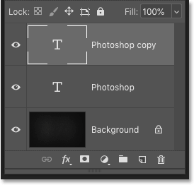 Making a copy of the Type layer in Photoshop